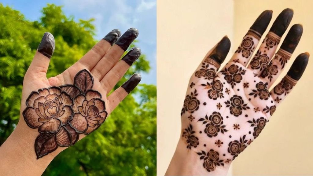 Rose Mehndi Design Back Hand Simple