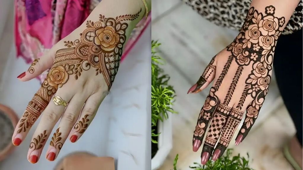 Rose Mehndi Design Back Hand Simple