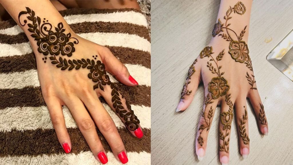 Back Hand Flower Mehndi Design